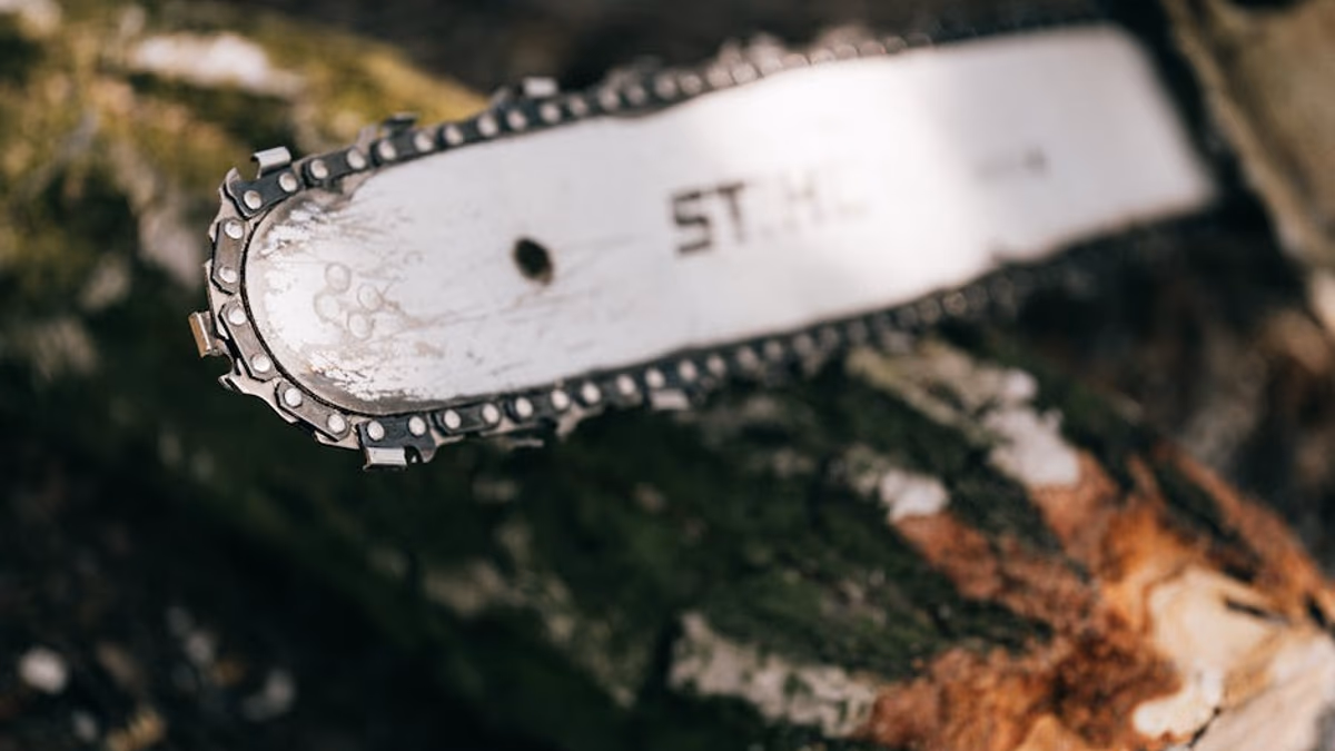 Petrol chainsaw close-up — the type of machine covered in this troubleshooting guide