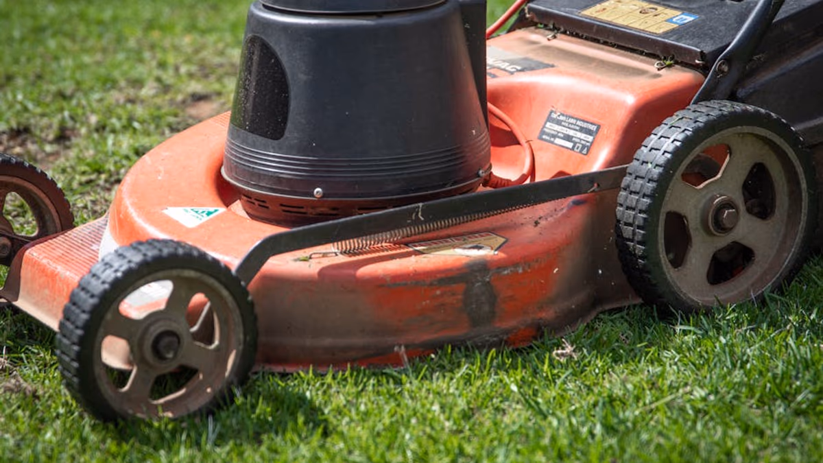 Old garden machinery being assessed for repair or replacement